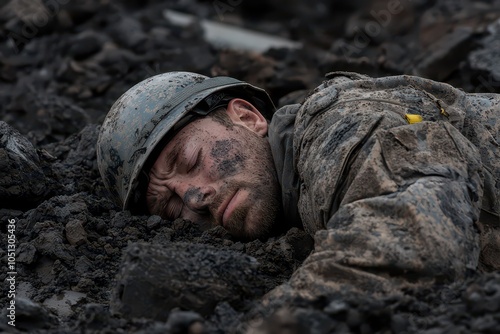 The silent struggle of war a soldier's lament in the mud