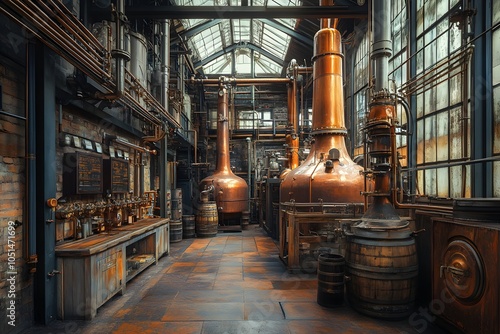 Traditional Scottish whisky distillery