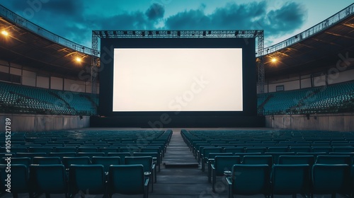 Outdoor Cinema Screen at Dusk