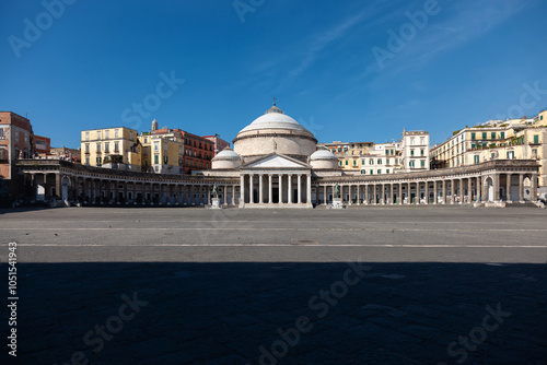 Piazza del Plebiscito and the Cathedral of San Francesco di Paola in Naples.