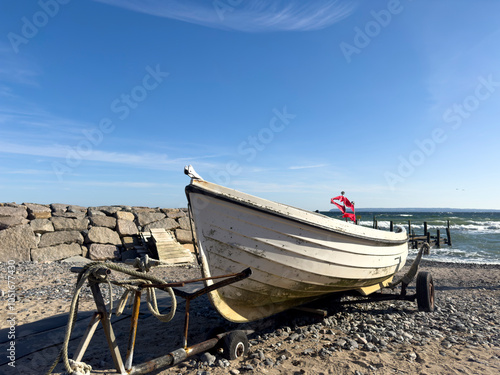 fishing boats on the beach in Vitt Cap Arkona Rügen East Germany