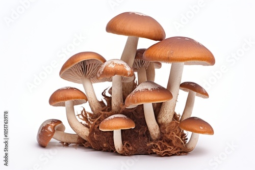 Mushroom fungus plant white background.