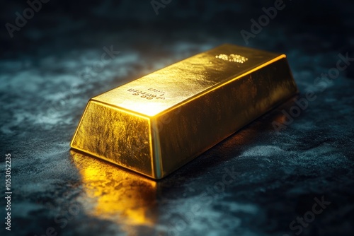 Large Swiss gold bullion bar for investment in finance.