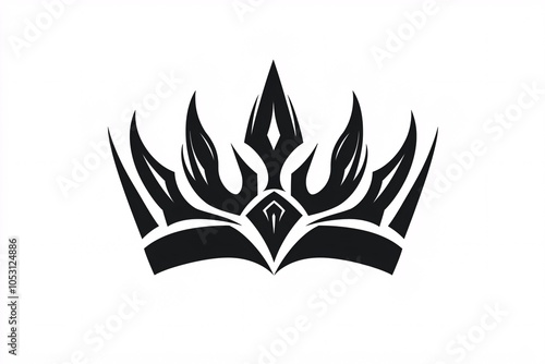 Powerful image of a stylized crown representing strength and authority, set against a white background for striking design applications.