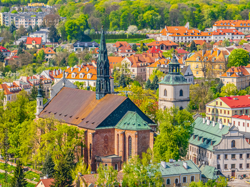 Architektura i panoramy Sandomierza, Polska, Świętokrzyskie, Sandomierz wiosną, Słoneczna pogoda