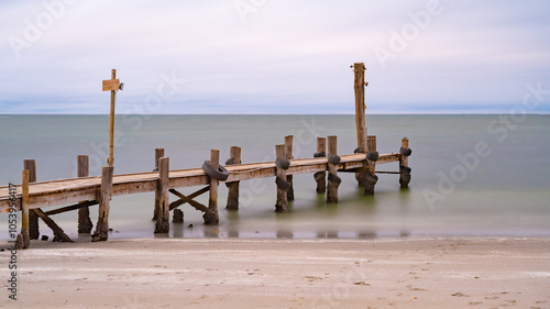 Holzsteg ins Meer, Langzeitbelichtung