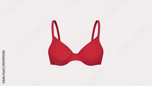 Vector drawing of red lingerie bra top in one continuous line against a white background suitable for fashion designs shops and clothing catalogs