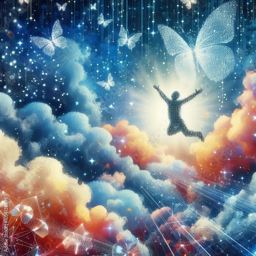 30 Digital Dream A collage of dreamlike imagery (clouds stars bu