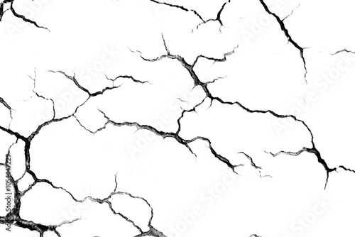 cracks isolated on white background