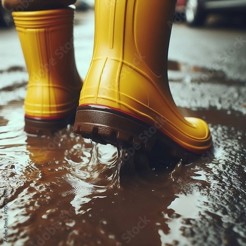 imagem de Botas que protegem de molhar os pés durante a chuva