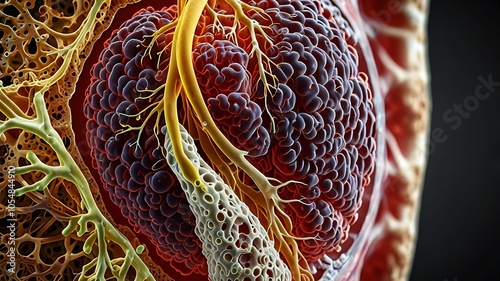 Detailed view of pollen particles and allergens in the air, showing how airborne particles contribute to respiratory symptoms