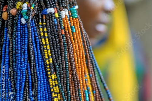 intricate African braids with beads