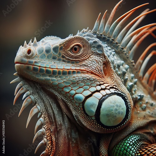 186 Iguana Spiky dorsal crests and a dewlap under the chin with