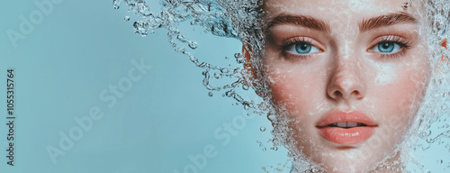 Refreshing Skincare Banner for Women's Hydration and Beauty