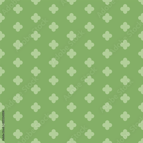 Green seamless pattern with green cross