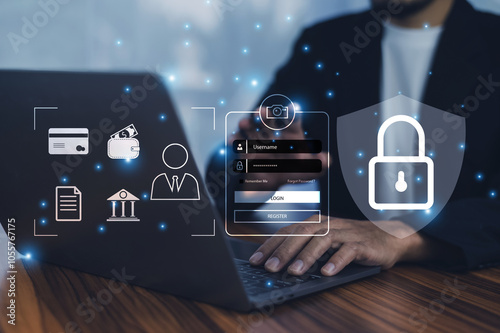 Businessman prioritizes login data security, implementing advanced authentication to protect sensitive information and prevent unauthorized access, ensuring business continuity and trust.