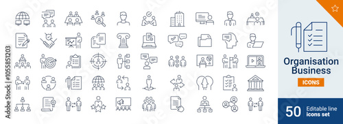 Organisation icons Pixel perfect. teamwork, world, man, ... 