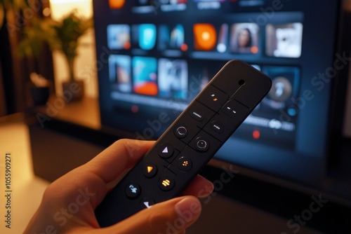 Modern Remote Control with Smart TV Display