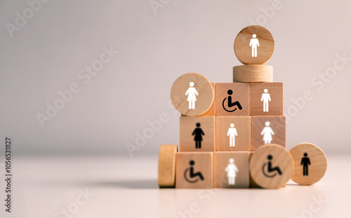 Concept of inclusion and equity in employment ensures that people with disabilities are provided equal opportunities in diverse work environment, promoting both business success and health equality.