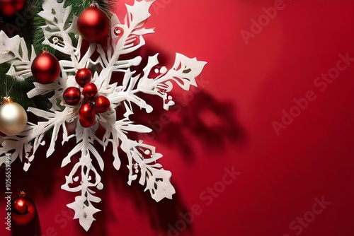 a shadow adorned with christmas motifs such as snowflakes or hol