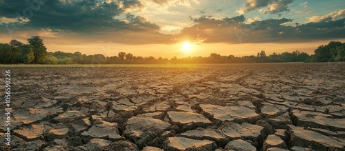 Field With Cracked Soil