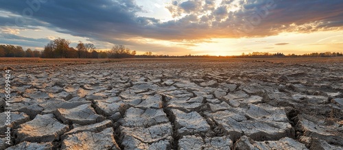 Field With Cracked Soil