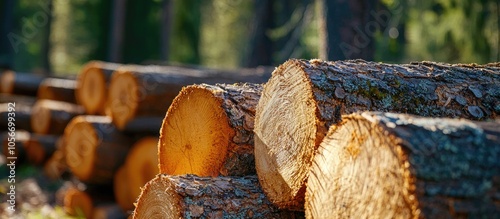 Sawed Off Tree Trunks Due To Bark Beetle Infestation