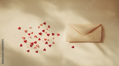 A Romantic Message of Love - Hearts and Envelope