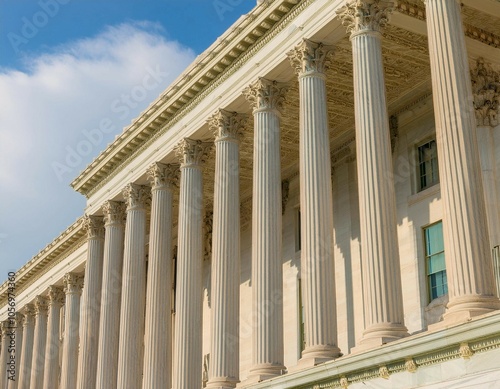 Exterior of a government building, symbolizing political institutions, governance, and public administration.