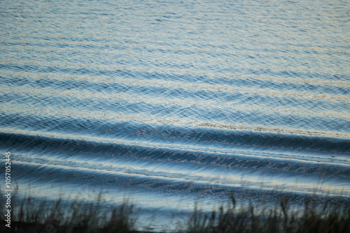 onde lineari su una superficie d'acqua dalle sfumature di blu