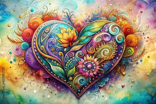 Hand Drawn Heart Illustration with High Dynamic Range for Romantic and Artistic Designs