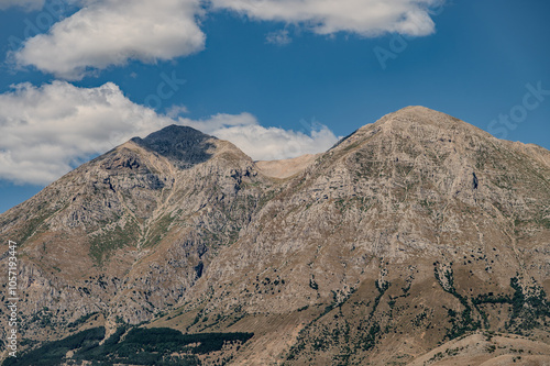 Monte Velino. View from the archaeological site of Alba Fucens