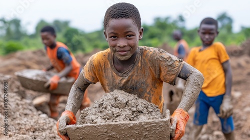 Cobalt mine worker, highlighting the human cost of cobalt production.