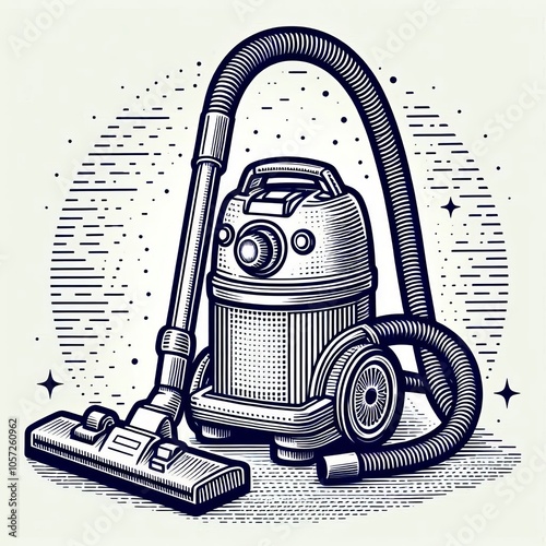 Vacuum Cleaner Outline A vacuum cleaner for home cleaning equipm