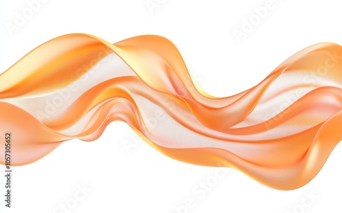 Abstract background with smooth cantaloupe and batiste waves on a light white surface, elegant 3D rendering