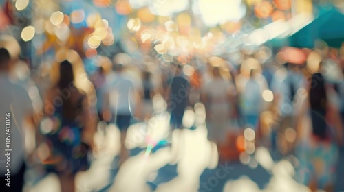 Defocused view of a bustling cultural festival where visitors can immerse themselves in new and enriching experiences.