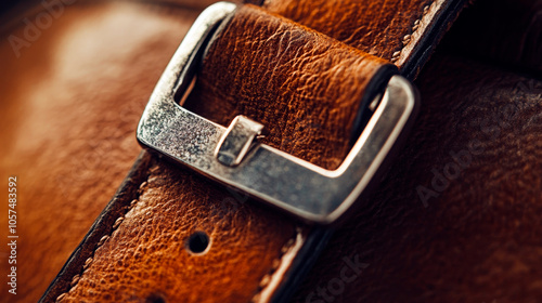 Close-Up of Leather Belt Buckle Attachment