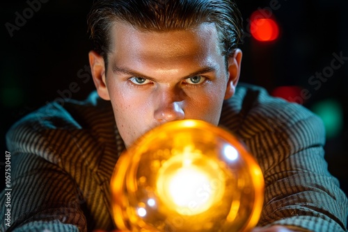 Detective studying a suspect through a one-way mirror, with focused expressions and intense lighting that capture the suspense of observation, symbolizing tension and investigation