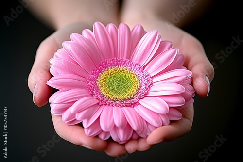 Playful wink from someone holding a flower, capturing the charm and lightheartedness of a flirtatious gesture, symbolizing humor and affection