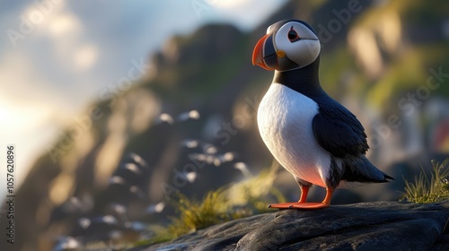 Atlantic puffin seabird from the auk family