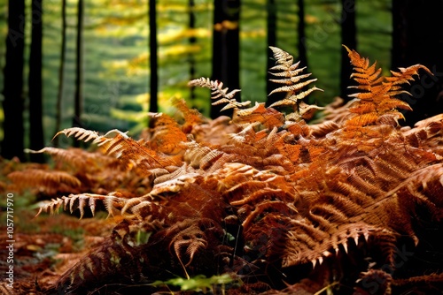  autumn bracken ferns known as bracken turn a rich bronze color