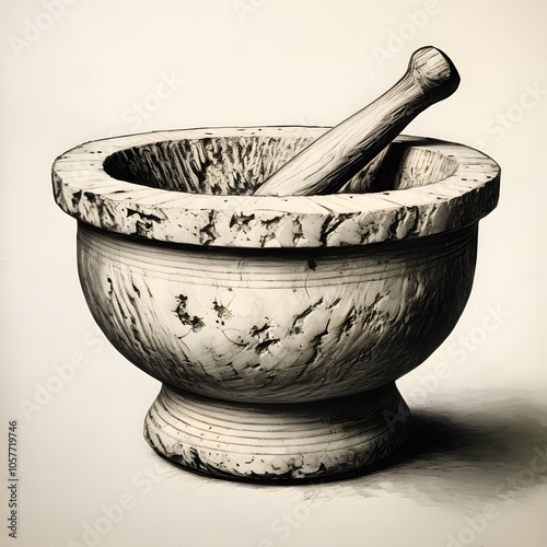 mortar with pestle