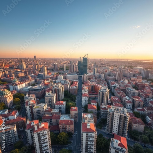 Cityscape aerial photography italian city san donato milanese milan italy Condominium 