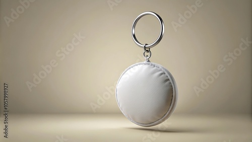 mockup of a pillow keychain in the shape of a floating circle