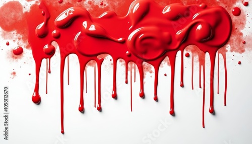  A splash of vibrant red dripping with artistic expression