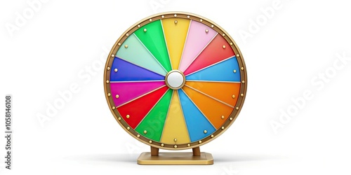 Prize wheel with colorful blank slices for customization, rendered , prize wheel, colored slices, customizable