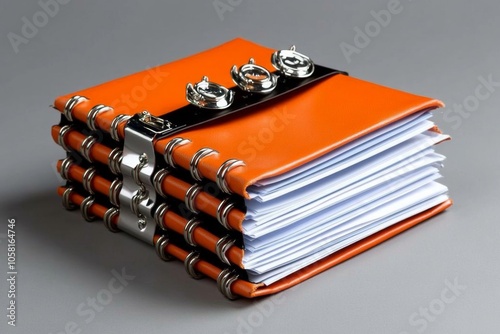 Financial document folder filled with corporate bond agreements and debentures, symbolizing the formal and organized approach to investment security, symbolizing assurance and consistency