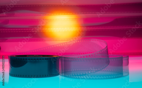 abstract cinematic background with film strip