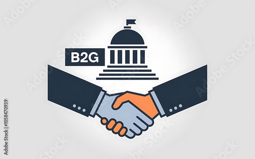 Government Partnerships: B2G Business and Government Collaboration Illustrated with Handshake and Capitol Building Icon