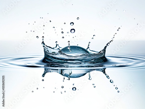 Water, water droplets, air bubbles, water crown, water surface, water surface tension, water waves,